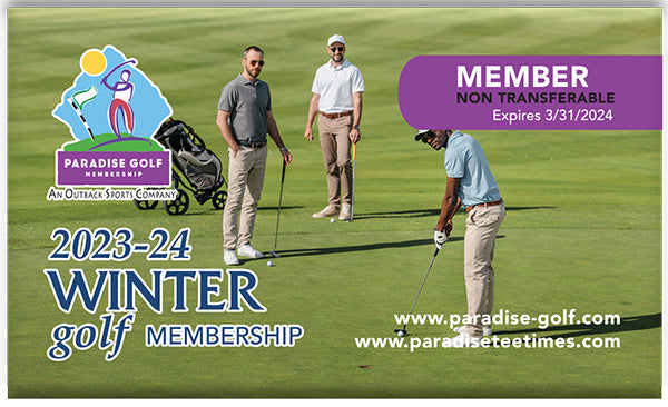 Paradise Winter 2023-2024 Card Valid Nov 1-March 31 ($122+Tax,S&H)
