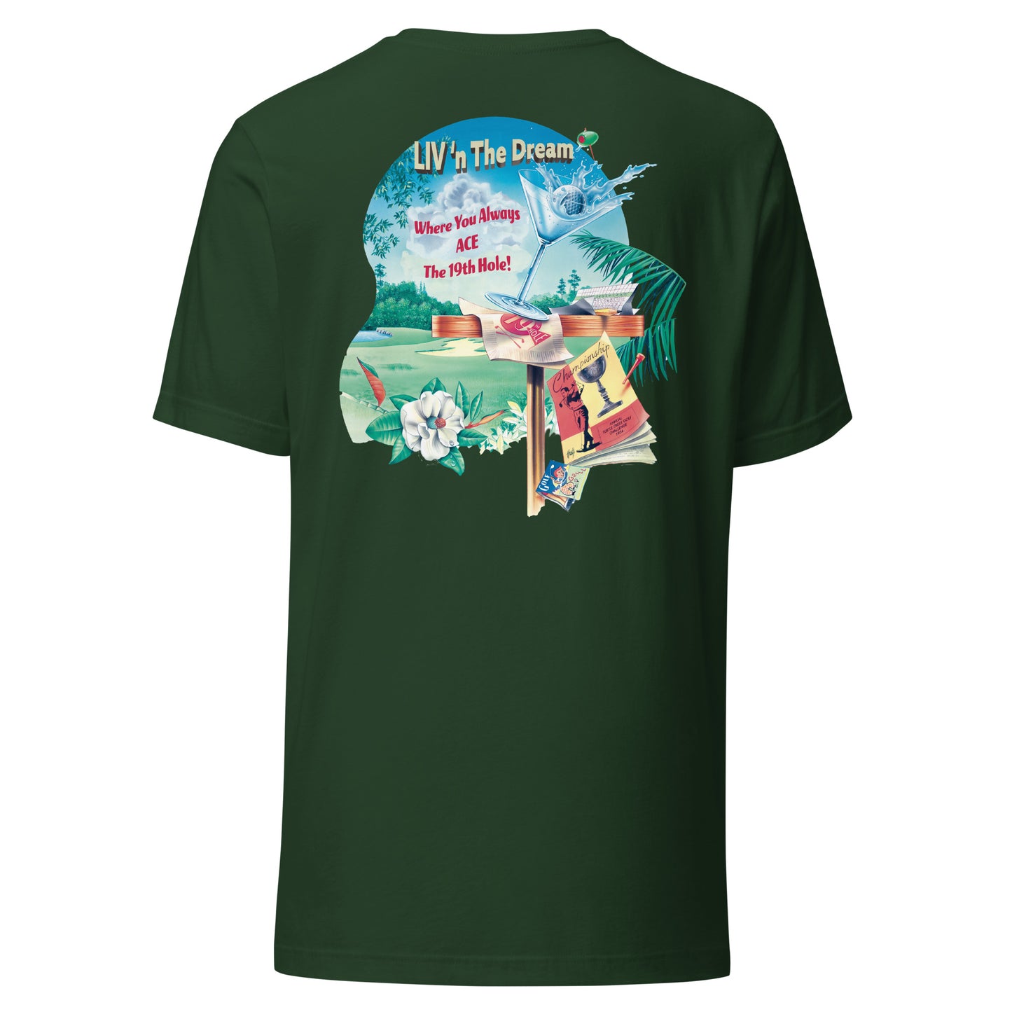 Men's Livin The Dream 19th Hole Happy Hour Golf T-Shirt