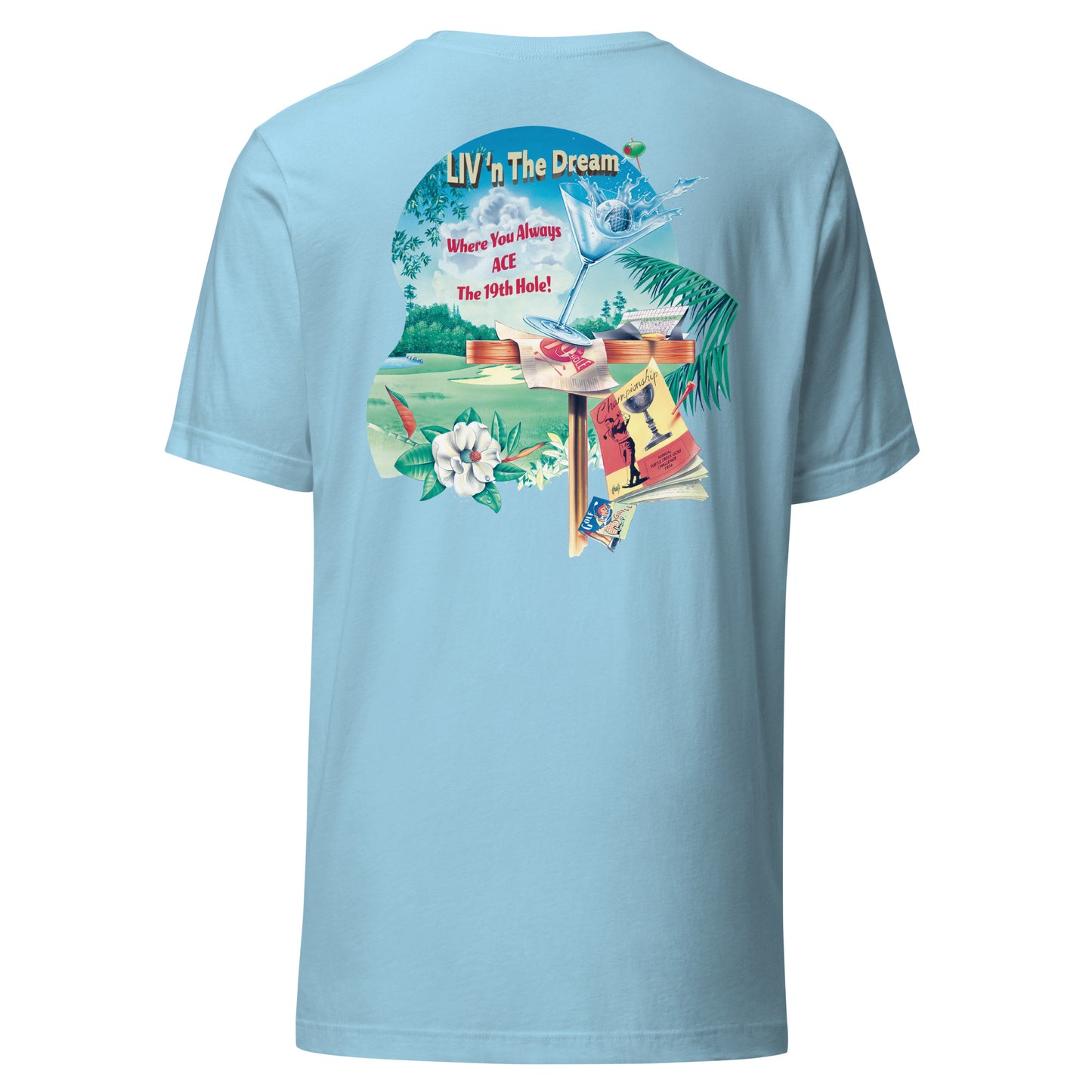 Men's Livin The Dream 19th Hole Happy Hour Golf T-Shirt
