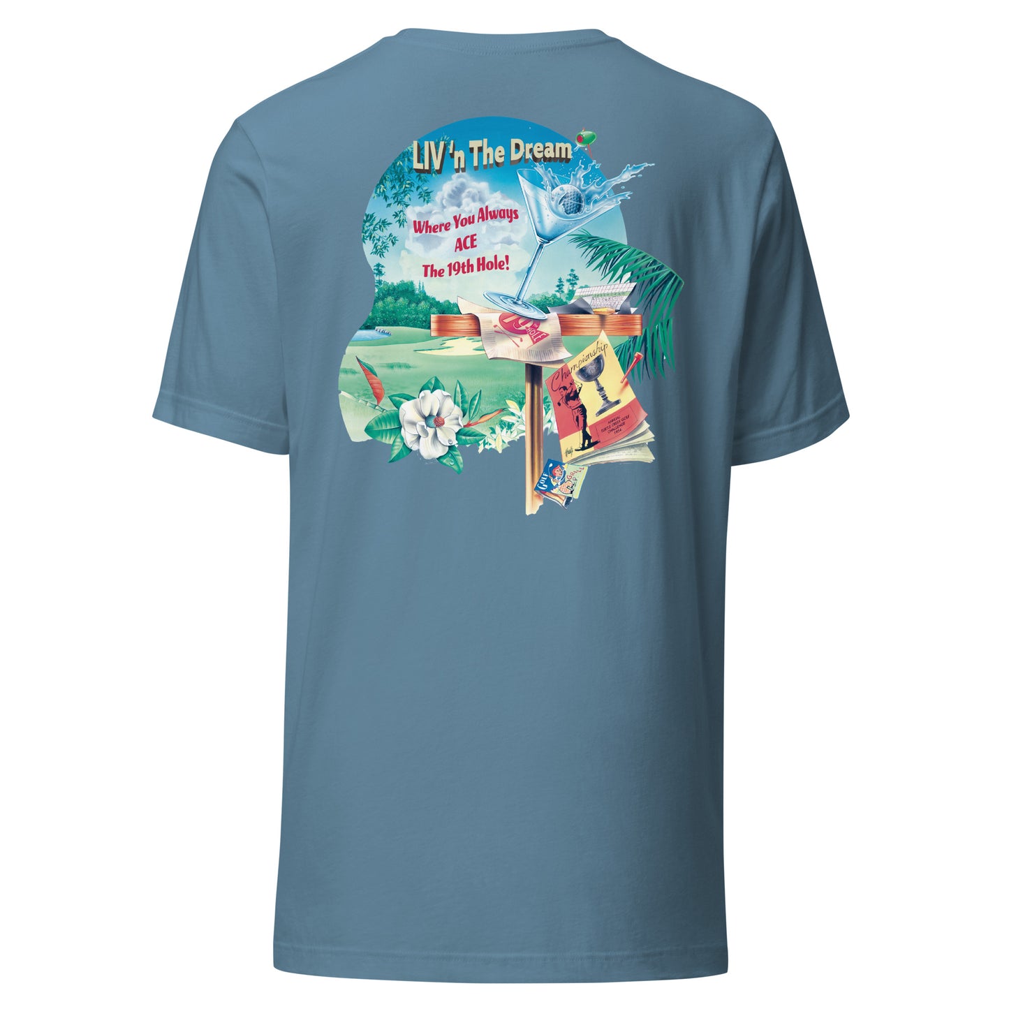 Men's Livin The Dream 19th Hole Happy Hour Golf T-Shirt