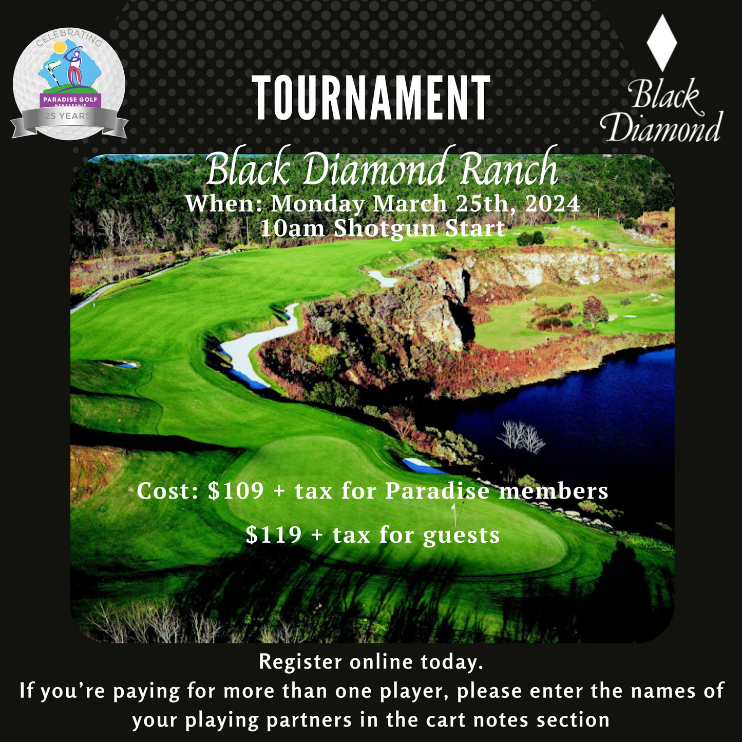 Black Diamond Tournament Monday March 25th 2024