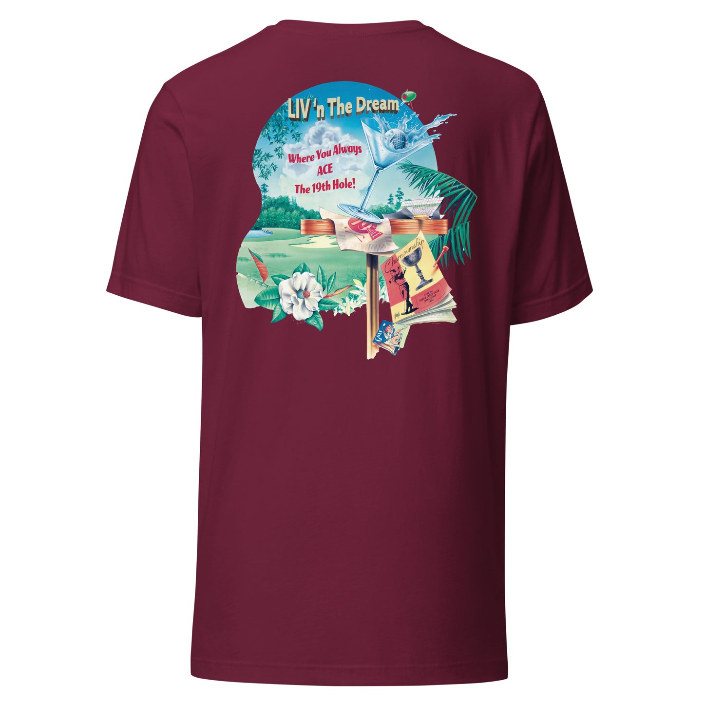 Men's Livin The Dream 19th Hole Happy Hour Golf T-Shirt